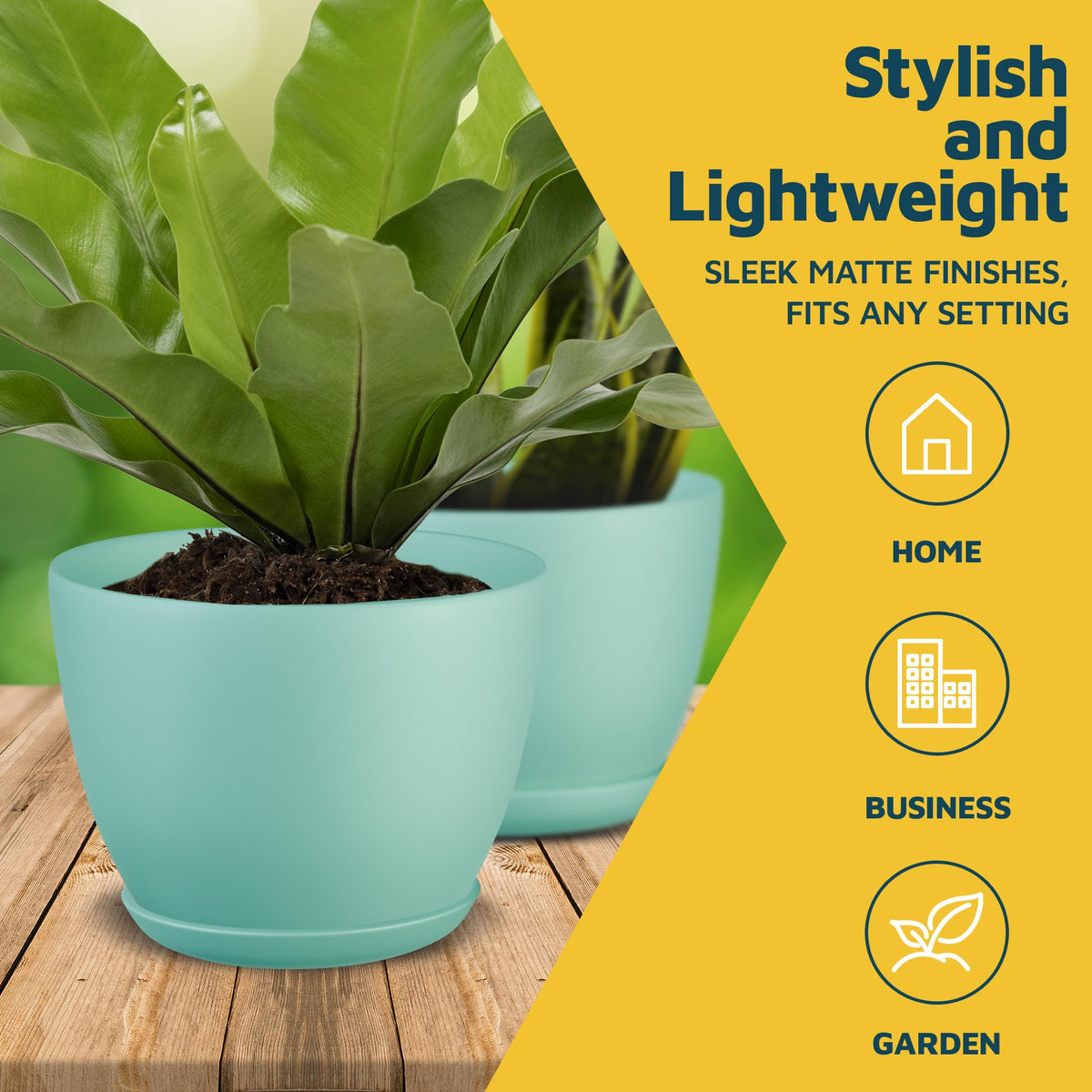 Lifemaster Planter Pots are lightweight and durable for easy repositioning.