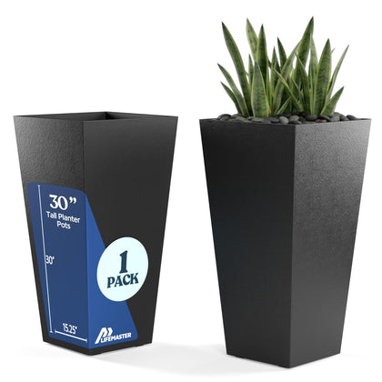 Lifemaster resin tall planter 30inch at front door adds height and curb appeal