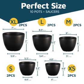 Lifemaster stackable plant pots set to maximize space efficiently.