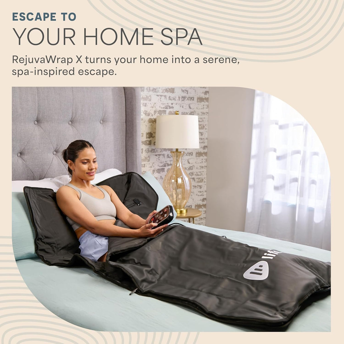 LifePro RejuvaWrap 100% cotton face towel adds comfort after sessions.