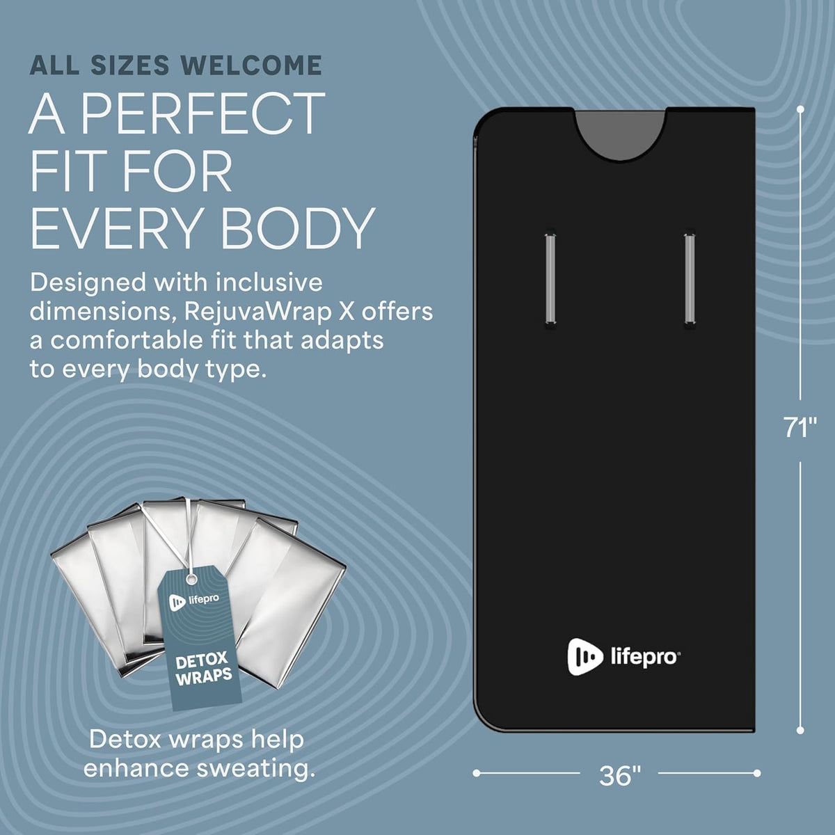 LifePro RejuvaWrap includes five thermal wraps for targeted warming.