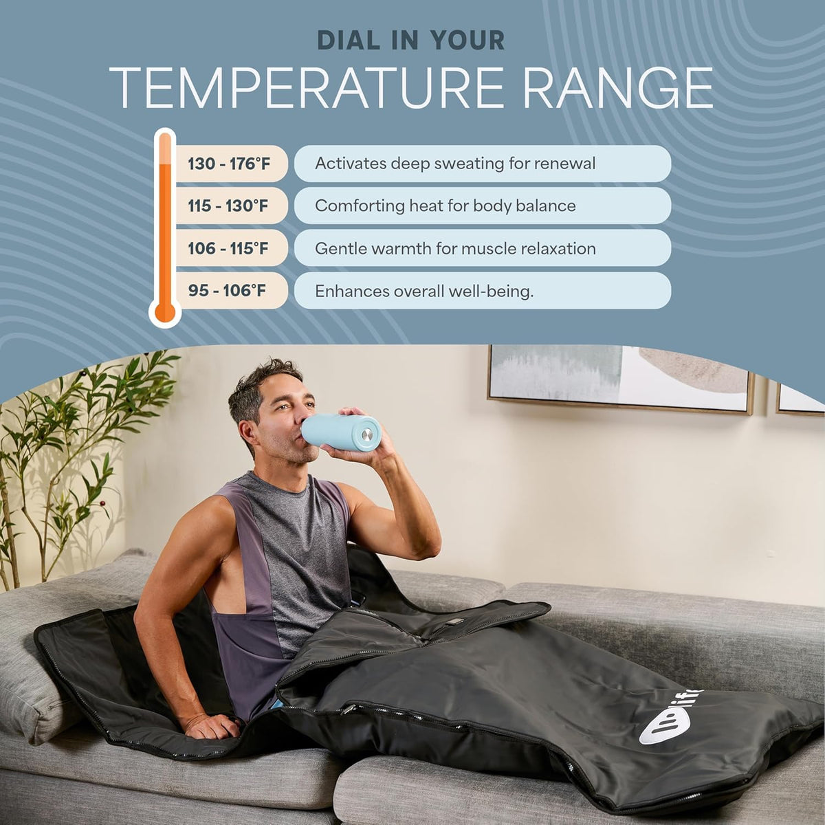LifePro RejuvaWrap wipe-clean interior simplifies post-session cleaning.