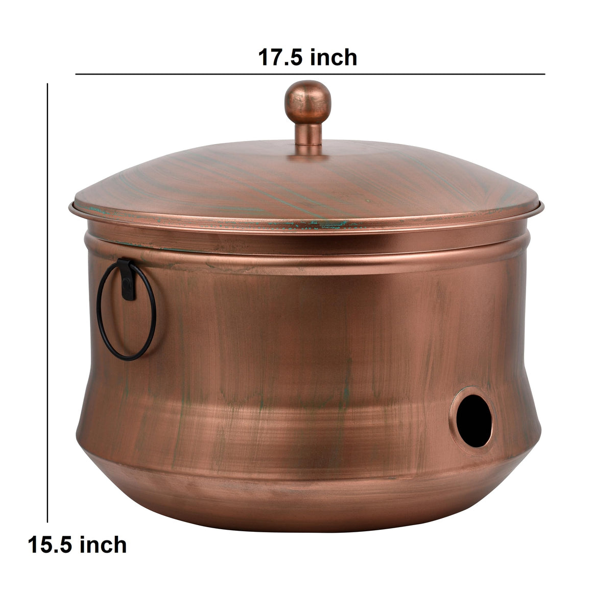 LifeSmart hose storage pot with lid side view, lightweight durability for patios
