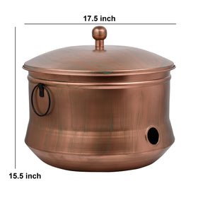 LifeSmart hose storage pot with lid side view, lightweight durability for patios