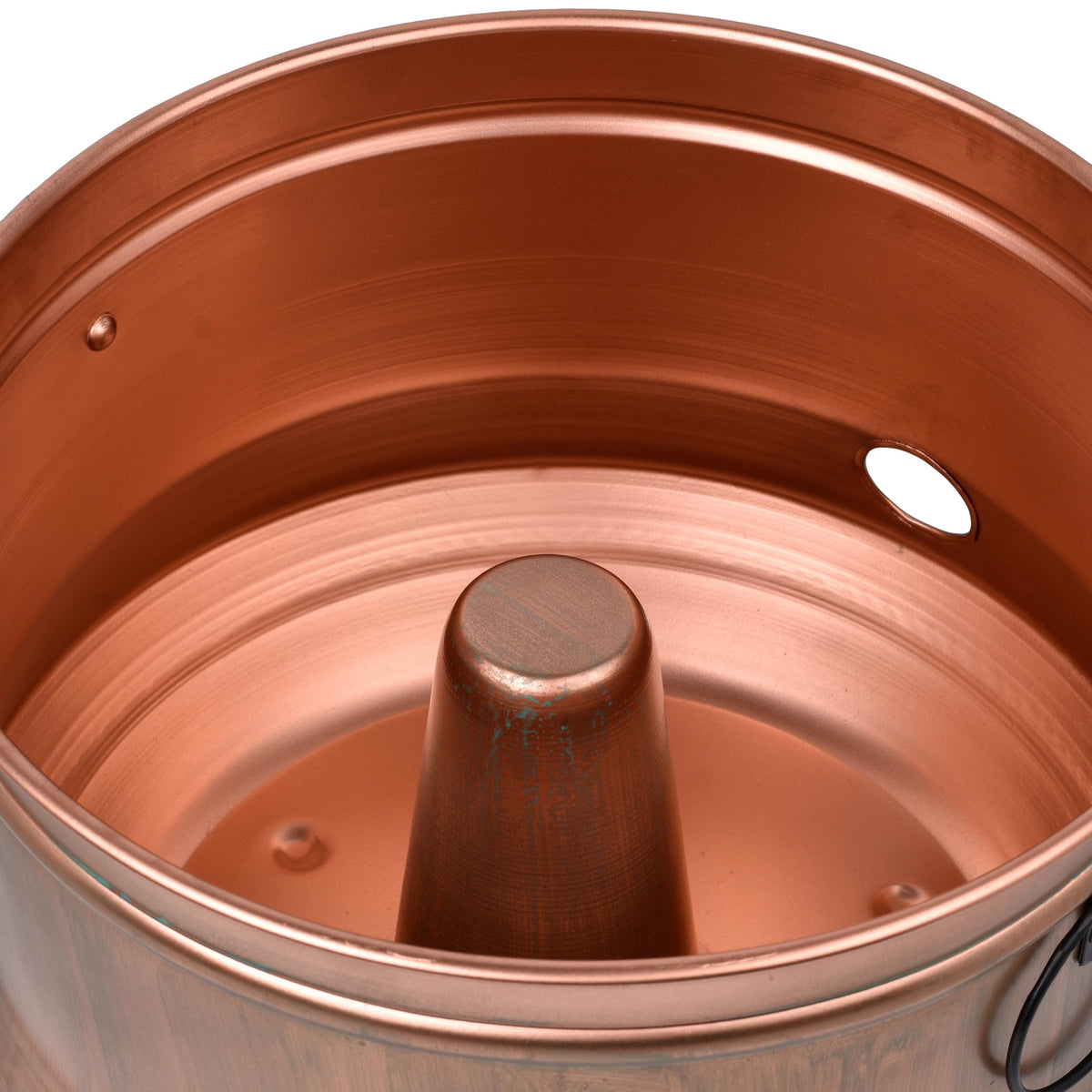 LifeSmart hose storage pot with lid rustic copper finish resists outdoor wear