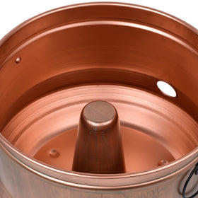 LifeSmart hose storage pot with lid rustic copper finish resists outdoor wear