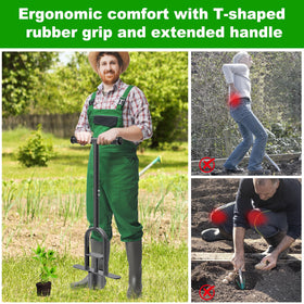 Lifeswell ergonomic stand-up design reduces bending fatigue during gardening.