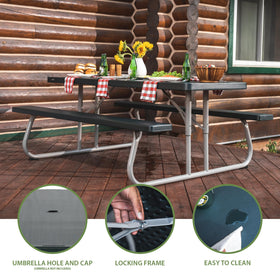 LIFETIME 6-Foot Picnic Table folded-flat for compact storage