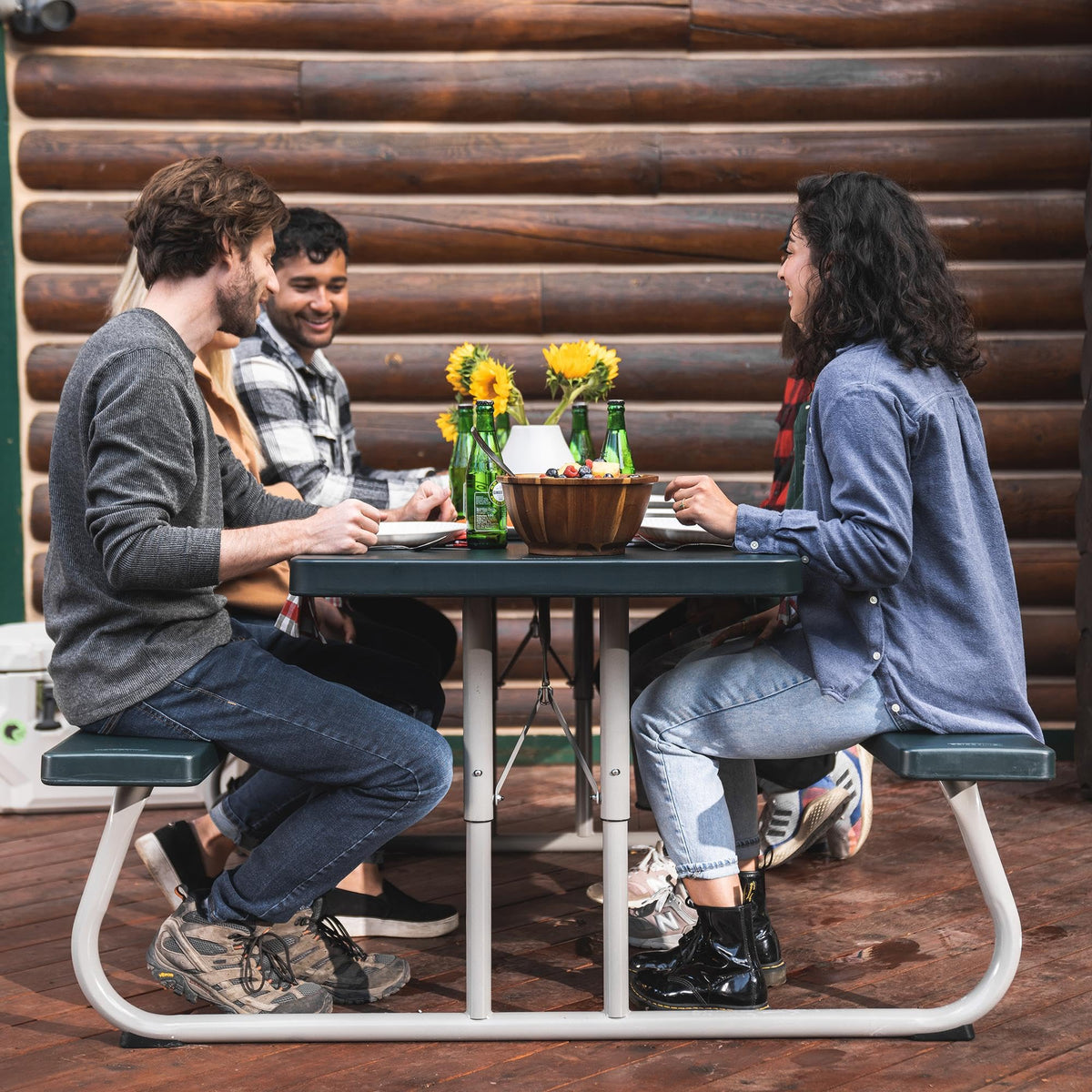 LIFETIME 6-Foot Picnic Table powder-coated frame resists rust in all weather