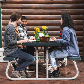 LIFETIME 6-Foot Picnic Table powder-coated frame resists rust in all weather