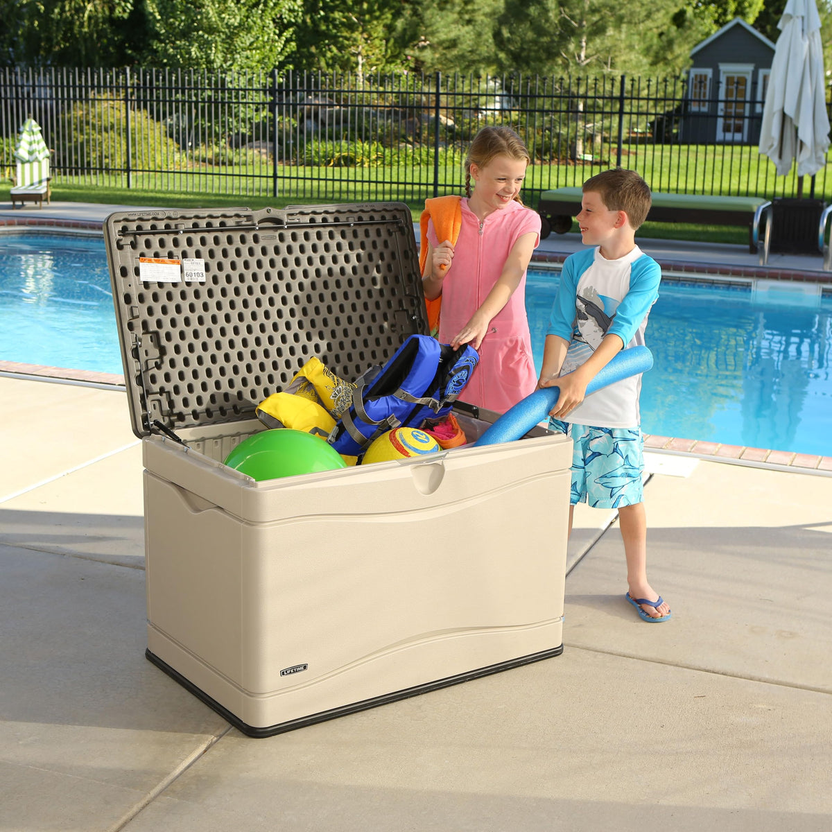 LIFETIME 60103 dual-wall construction for rugged outdoor use.
