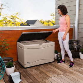 LIFETIME 60103 outdoor bench use demonstrates versatile seating.
