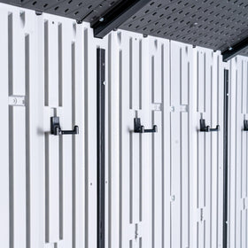 Lifetime 8x10 shed wall detail shows UV protected exterior