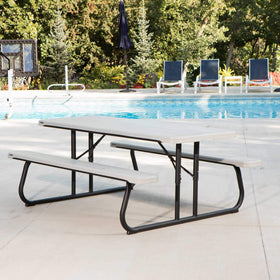 LIFETIME steel frame with all-weather finish ensures durability outdoors.