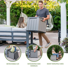 LIFETIME storage cube detachable lid allows easy access and secure closure.