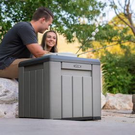 LIFETIME storage cube powder-coated hardware ensures corrosion resistance and durability.