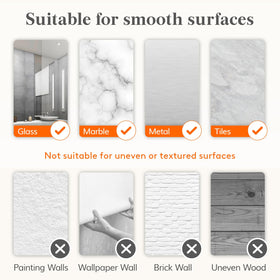 Lifewit 6in shelf in bathroom using smooth tile for storage.