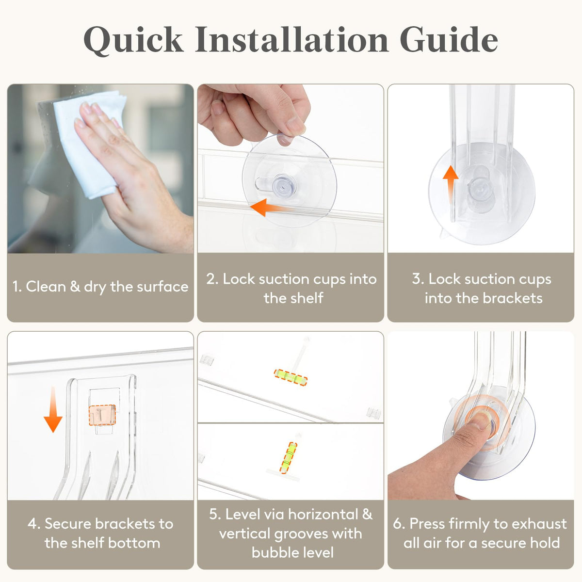 Lifewit window shelf installation on glass with no drilling required.