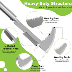 LIFFEE crevice weeder clears moss from driveway joints between stones