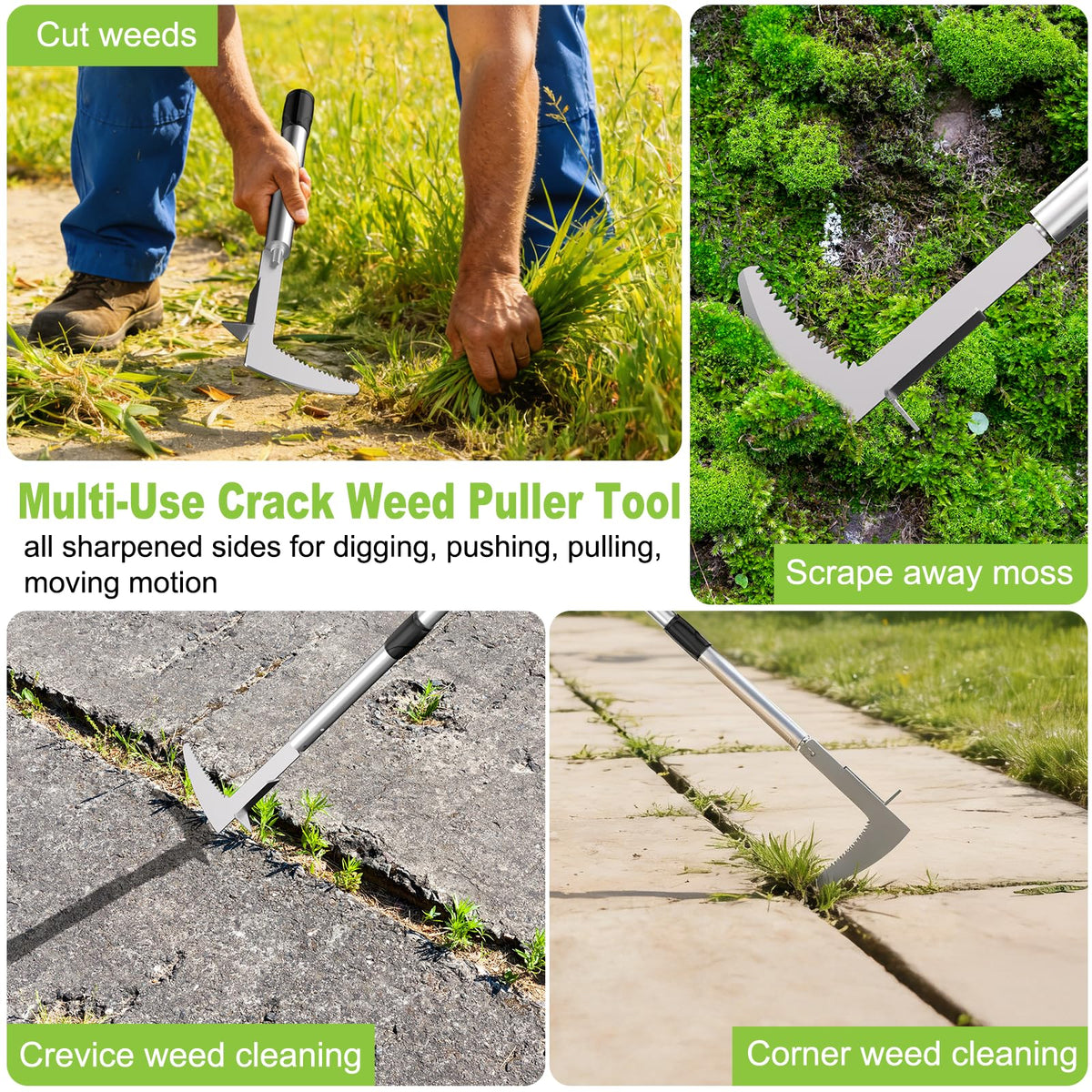 LIFFEE L-shaped weed puller blades for tough crevices between stones