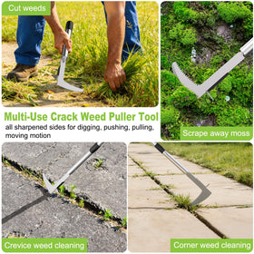 LIFFEE L-shaped weed puller blades for tough crevices between stones