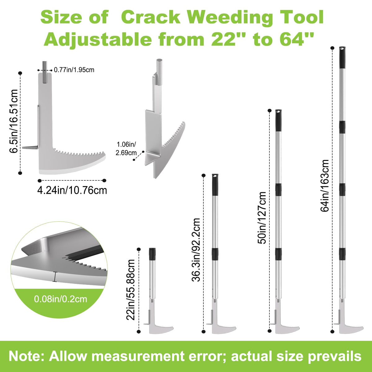 LIFFEE long-handle weed remover extended between pavers for easy access