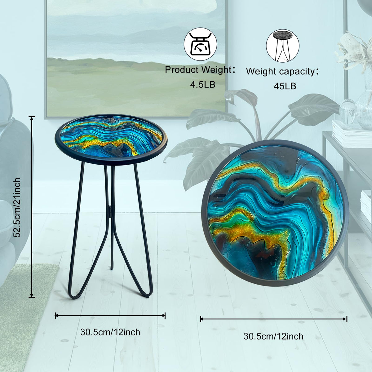 LIFFY 12-inch round outdoor table assembly in progress