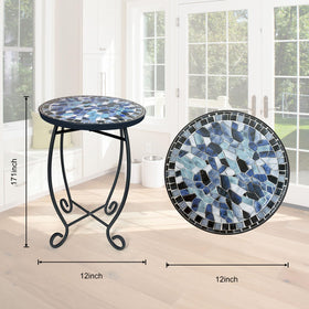 LIFFY round ceramic tile tabletop highlighting vibrant colors in a compact footprint