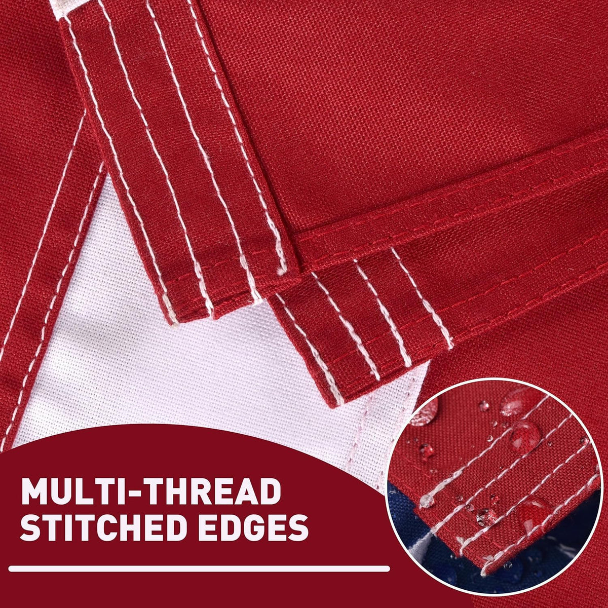 Lifraon flag shows double-needle stitched stripes for lasting strength.