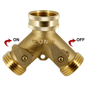 Lifynste brass hose splitter offers adjustable flow for precise irrigation.