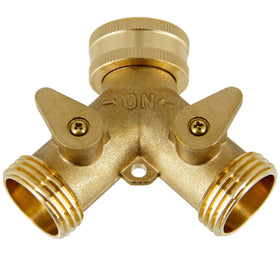 Lifynste brass hose splitter features a leak-tight closure for clean connections.
