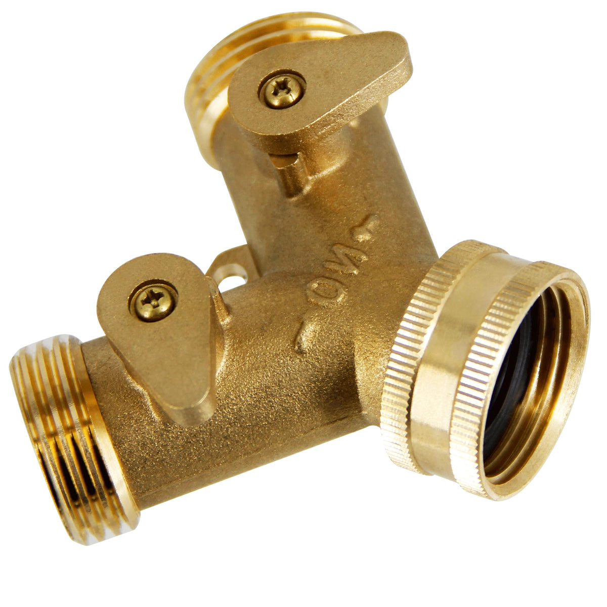 Lifynste dual valve hose adapter enables simultaneous watering zones.