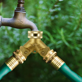 Lifynste heavy-duty brass construction ensures lasting garden use.