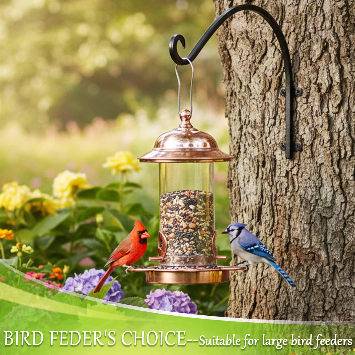 Lifyzoon 16 inch reach provides space for large bird feeders
