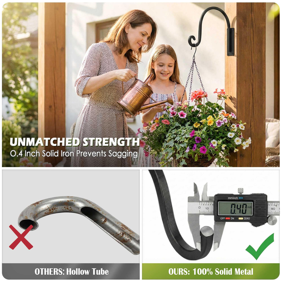 Lifyzoon 35 lb capacity bracket supports planters, lanterns, and feeders.