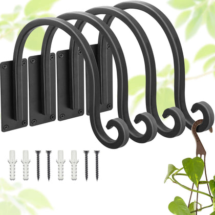 Lifyzoon 8-inch plant hanger bracket in black matte finish for indoor and outdoor use.