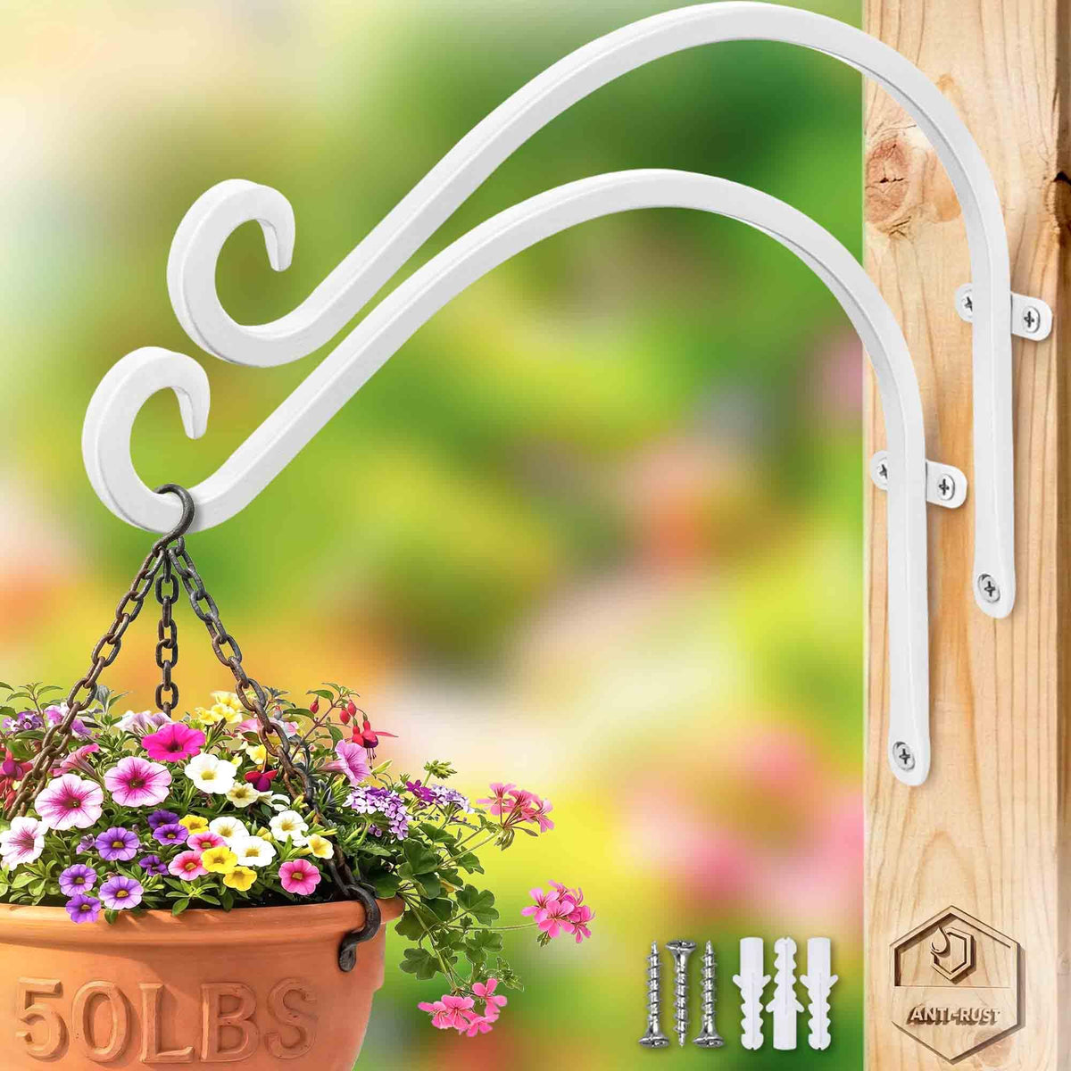 Lifyzoon hanging plant bracket 12-inch supports outdoor plants and decor