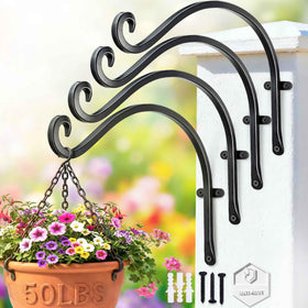 Lifyzoon hanging plant bracket showing 50 lb capacity for outdoor use