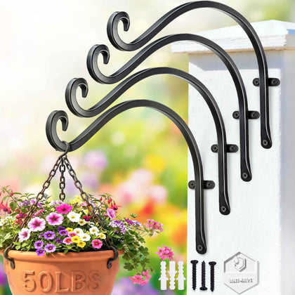 Lifyzoon hanging plant bracket showing 50 lb capacity for outdoor use