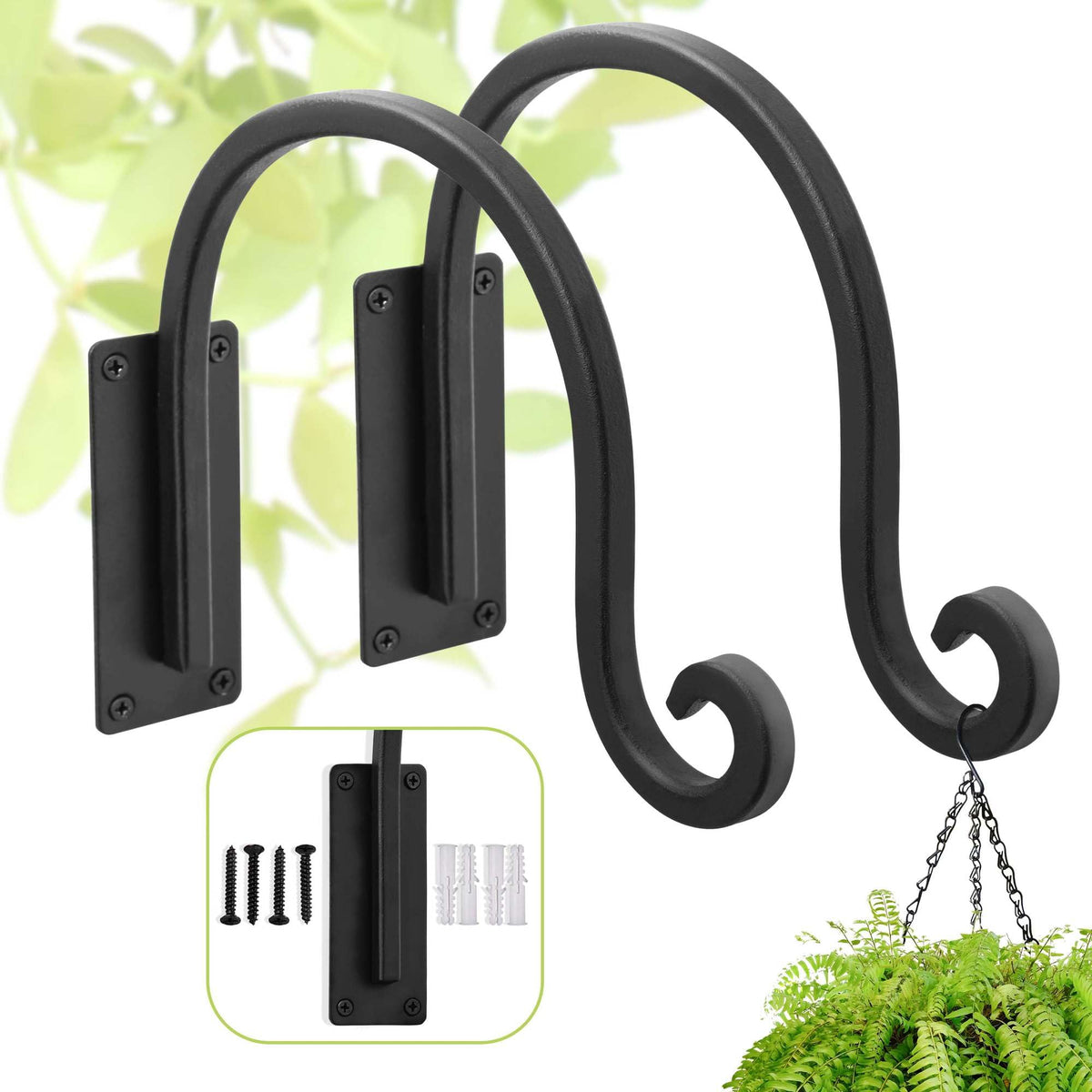 Lifyzoon heavy duty bracket 8-inch provides sturdy outdoor support for plants.