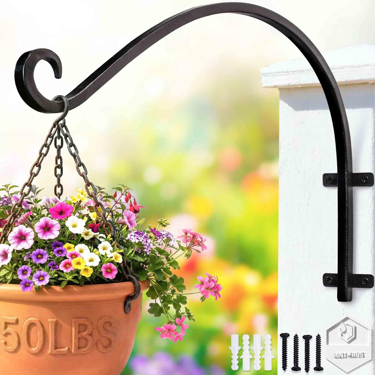 Lifyzoon heavy duty bracket supports up to 50 pounds for baskets and feeders