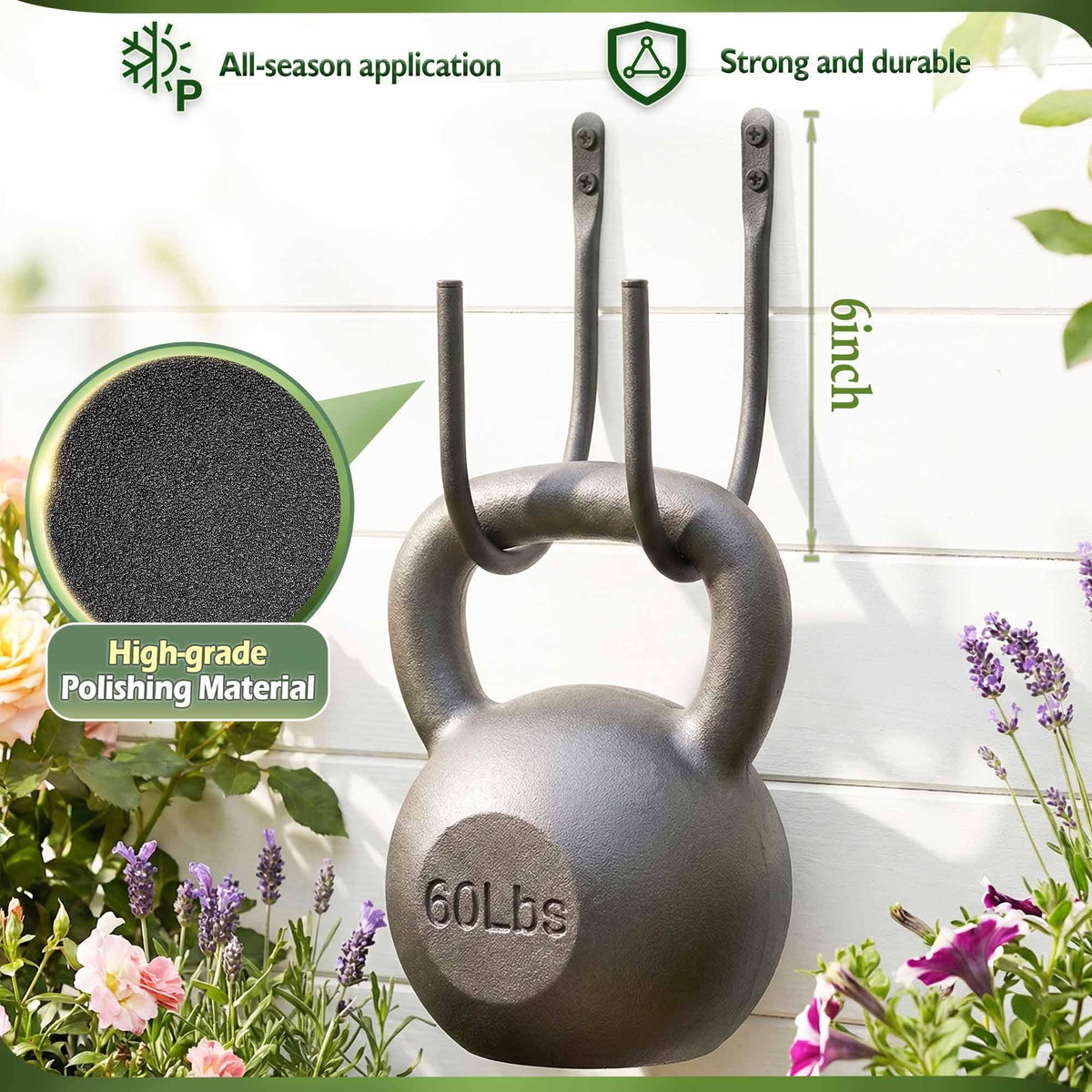 Lifyzoon rust-proof hose hangers withstand outdoor conditions.