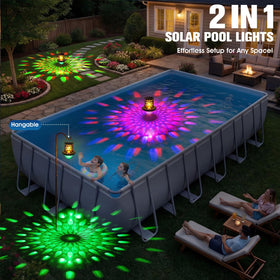 LightHacker backyard setup with pool lights for parties and gatherings.