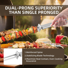 Lightique 17-inch skewers keep hands away from heat.