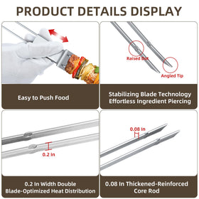Lightique skewers slider bar enables easy food release.