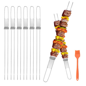 Lightique skewers for grilling, 17-inch length for even cooking.