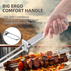 Lightique stainless steel skewers resist rust and heat.