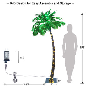 Lightshare 7ft palm tree iron stand with ground stakes ensures stability.
