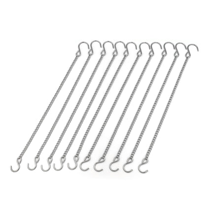 Lightstar hanging chains 12inch with hooks, sturdy for outdoor bird feeders and planters.