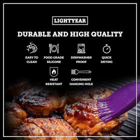 Lightyear BPA-free, dishwasher-safe brush ensures easy cleanup after cooking.